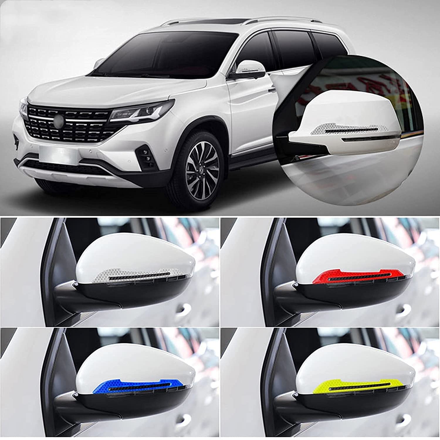 Car Accessories For Night Driving - 保護ミラー,2個,反射,夜間運転用,安全ドア警告,テール反射板,自動外装アクセサリー