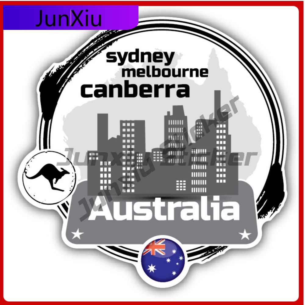 Car Accessories Australia - オーストラリア国旗グランジスタンプカーデカールバンパーステッカー - 「サイズ」面白いスタイルのバンパー用リアウィンドカーステッカーアクセサリー