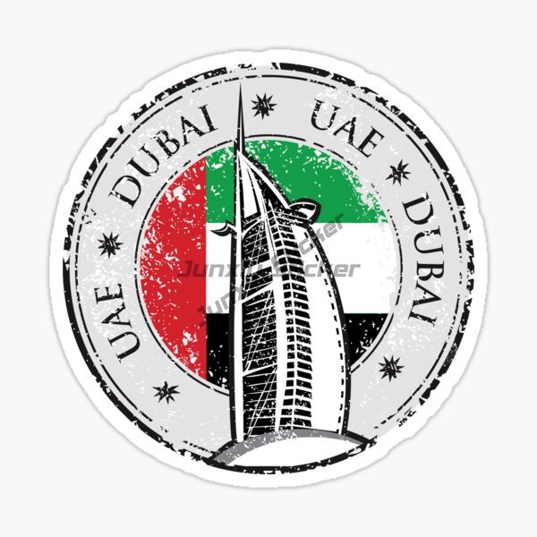Car Accessories In Dubai - UAE ドバイ円形国旗エンブレムとバッジオートバイ車の窓デカール PVC カーアクセサリービニール自己粘着デカール