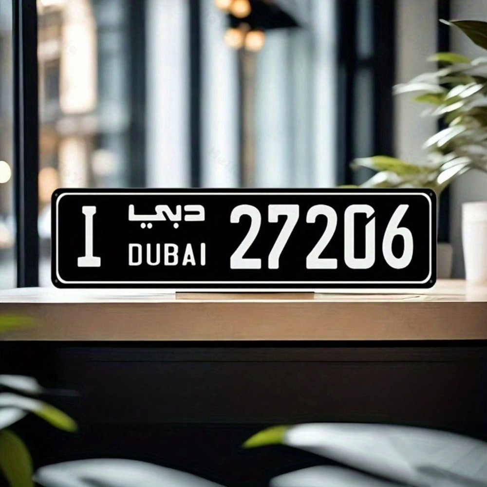Car Accessories In Dubai - CIFBUY 1個入り装飾彫刻アルミニウム製ドバイ街路標識、高級車アクセサリー防錆屋内屋外ホリデーデコレーション