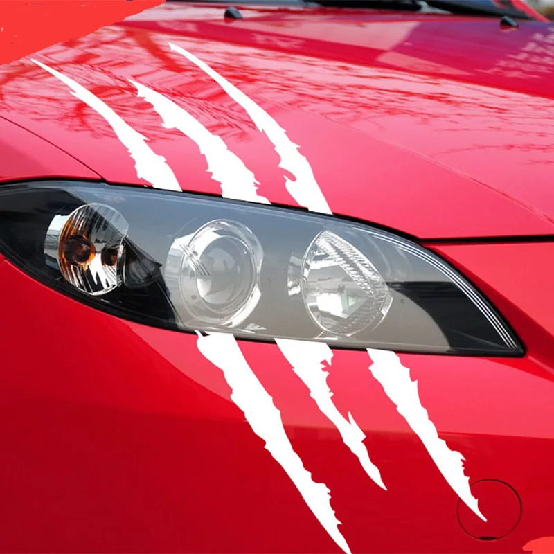 Car Accessories Australia - 2 個モンスター爪マーク車のヘッドライト爪マークヘッドライトデカール車のステッカーストライプスクラッチビニールデカールユニバーサルほとんどの