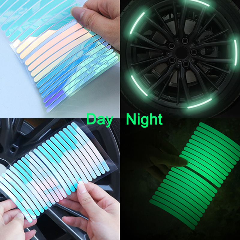 Car Accessories For Night Driving - 10/20/40 個反射ステッカー車のホイールタイヤステッカー装飾夜間運転カーアクセサリー