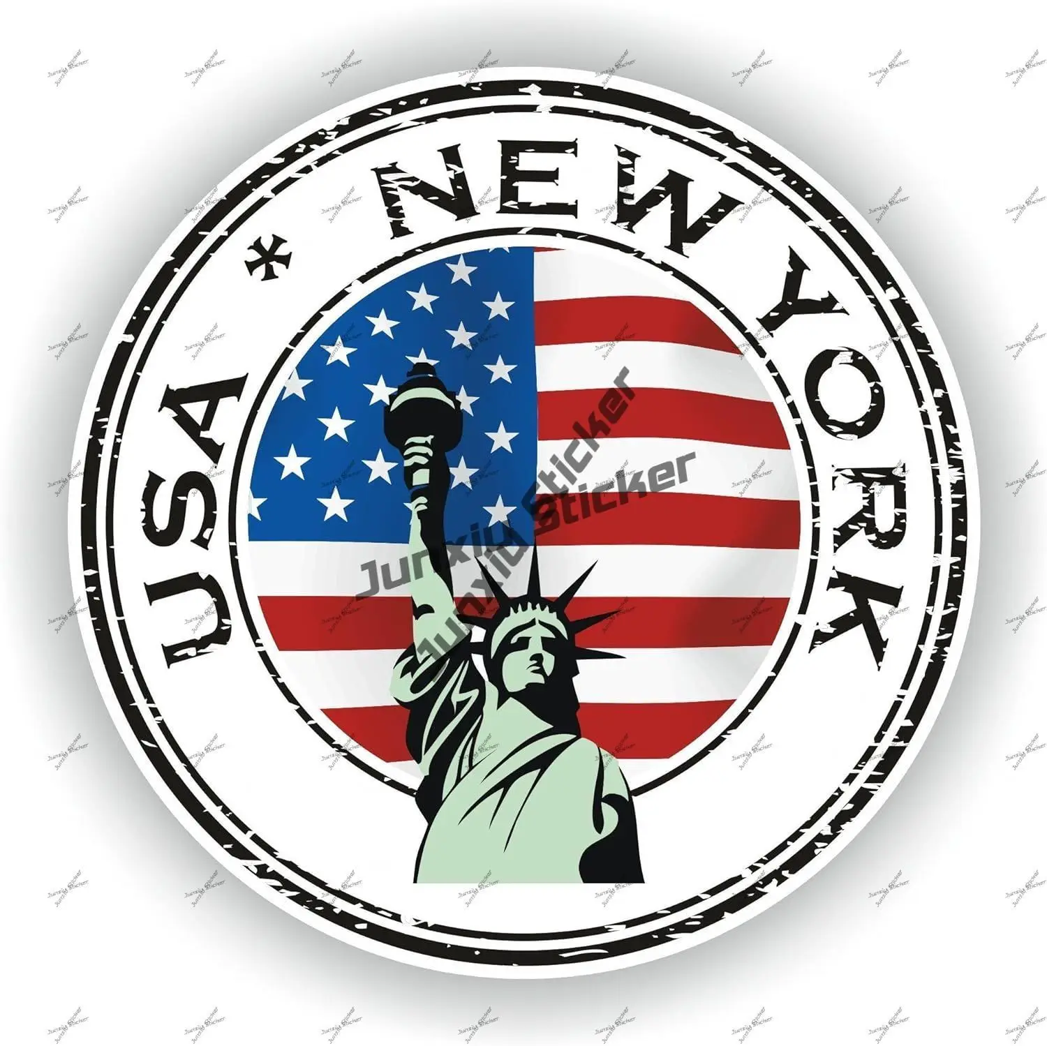 Car Accessories York - アメリカのニューヨークシールラウンドフラッグステッカー、アメリカの国章、車、SUV、ラップトップ、冷蔵庫、PVCアクセサリー