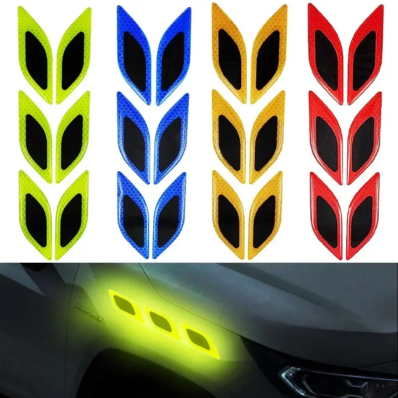 6 ピース/セット車の反射ステッカー傷防止安全警告ステッカー - Car Accessories Exterior のレビューと価格