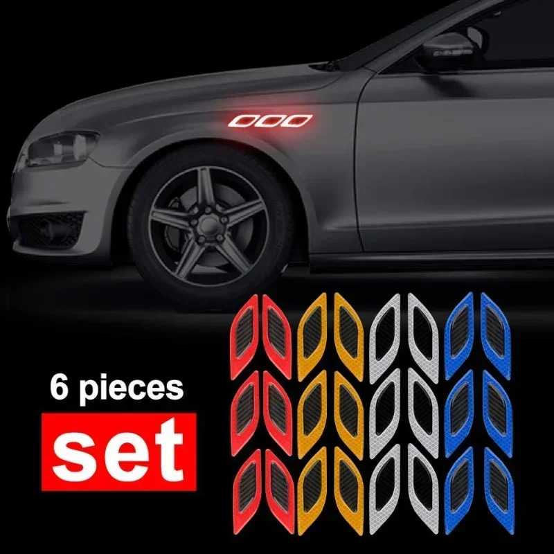 6 ピース/セット車の反射ステッカー傷防止安全警告ステッカー - Car Accessories Exterior のレビューと価格