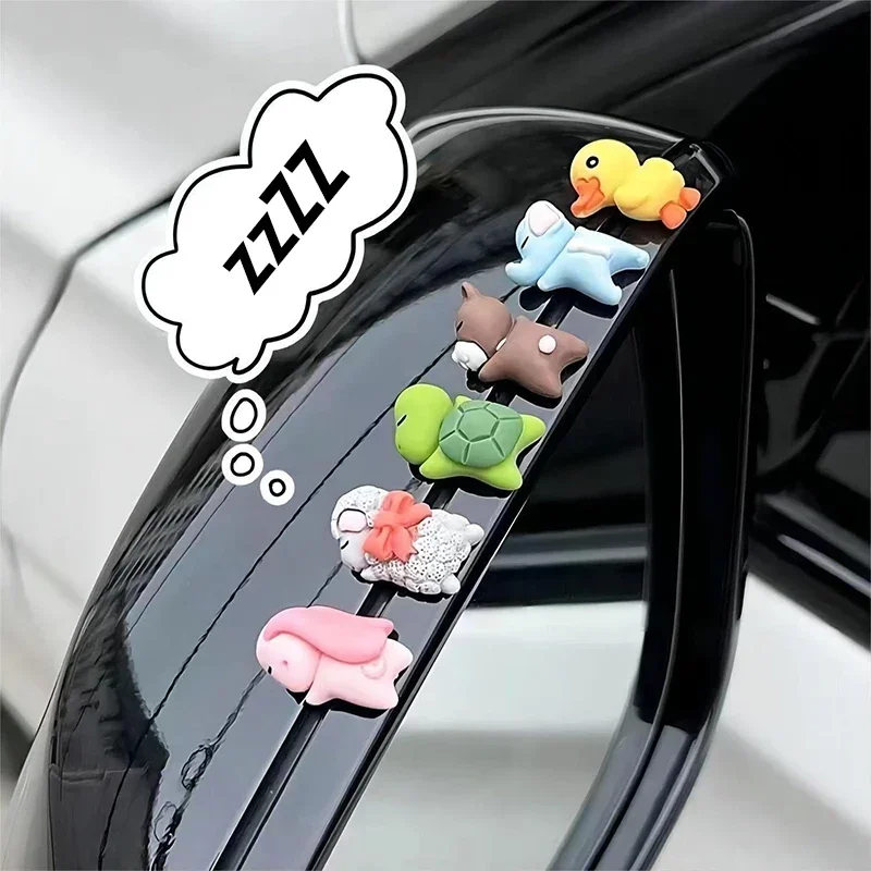 6 個のかわいいミニアヒル車内装飾面白い漫画動物自動車センタ - Car Accessories Unique のレビューと価格