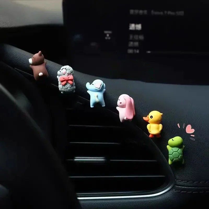 6 個のかわいいミニアヒル車内装飾面白い漫画動物自動車センタ - Car Accessories Unique のレビューと価格