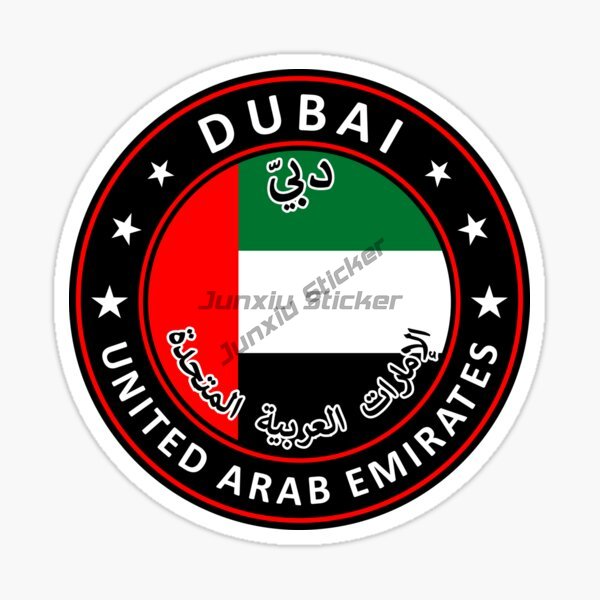 UAE ドバイ円形国旗エンブレムとバッジオートバイ車の窓デカ - Car Accessories In Dubai のレビューと価格