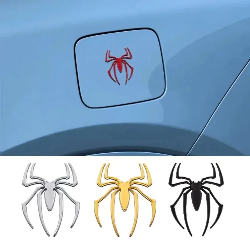 3Dメタルカーステッカー、スパイダーカーロゴ、クロームバッジ - Car Accessories Exterior のレビューと価格