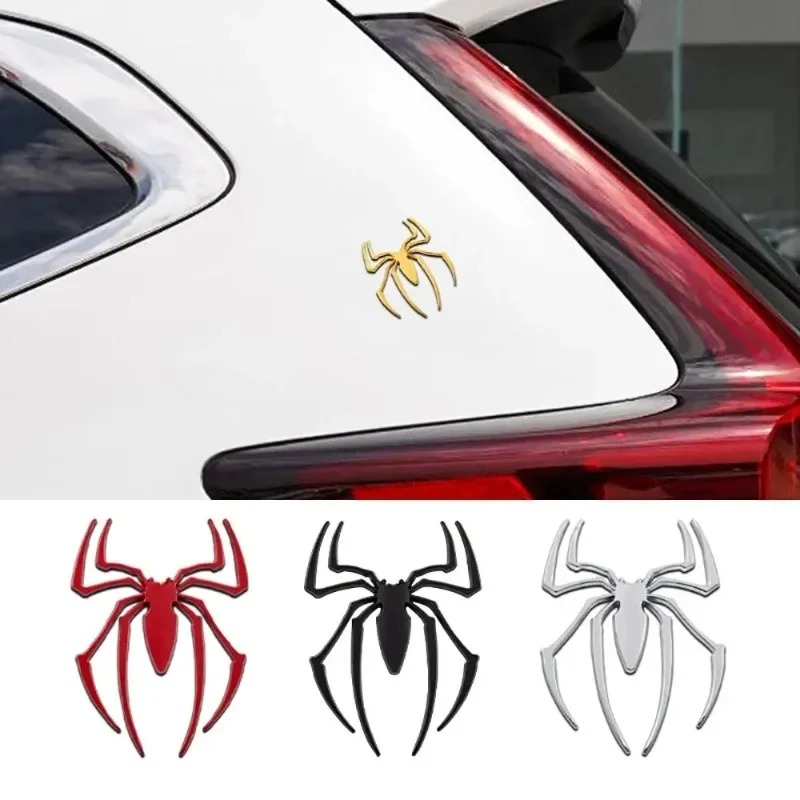 3Dメタルカーステッカー、スパイダーカーロゴ、クロームバッジ - Car Accessories Exterior のレビューと価格