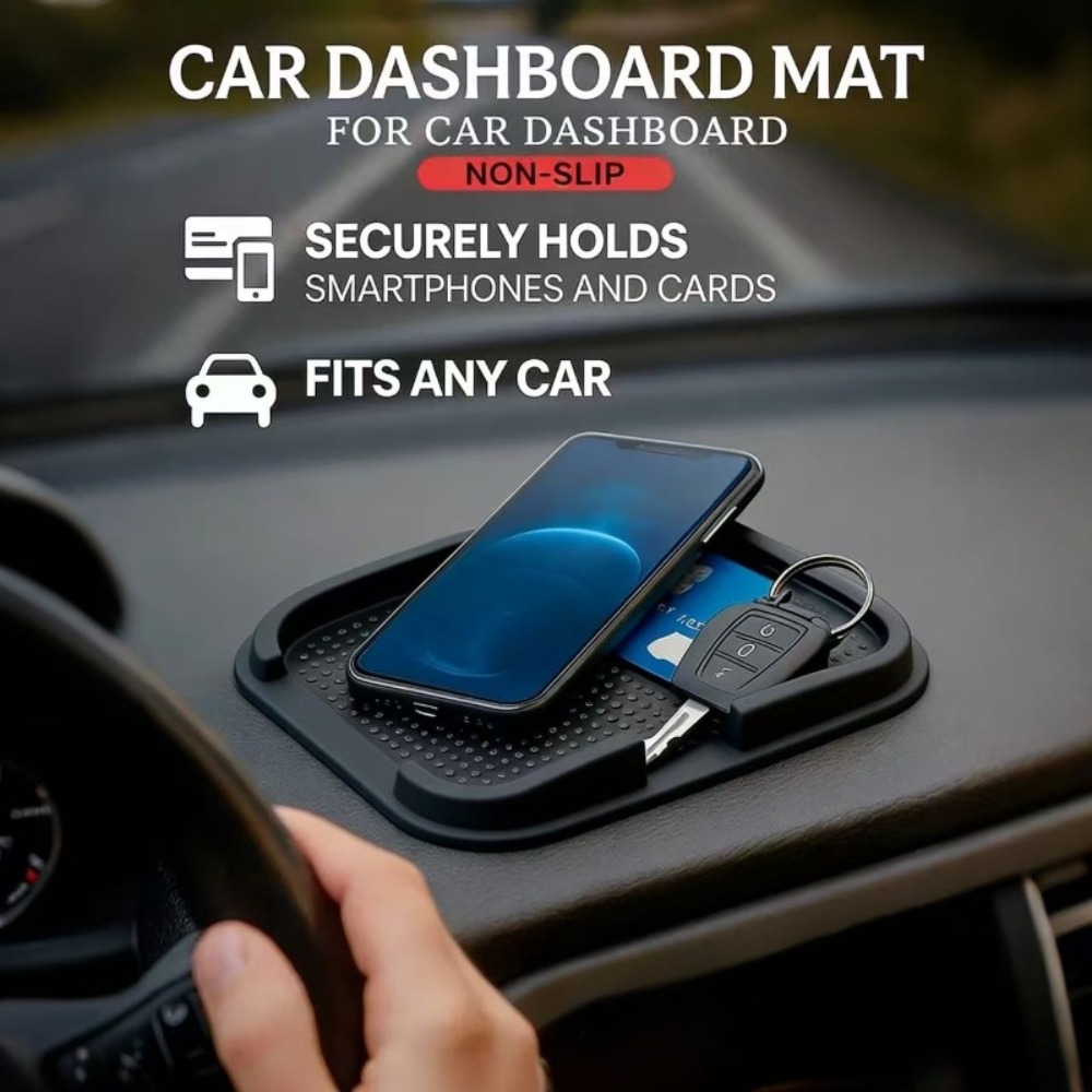 シリコン製滑り止めマット 車載ホルダー ユニバーサルデスクフ - Car Anti-Slip Dashboard Mat のレビューと価格