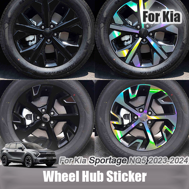 虹色の車輪ハブステッカー、自己粘着ホログラフィックデカール、 - Car Accessories Quotes のレビューと価格