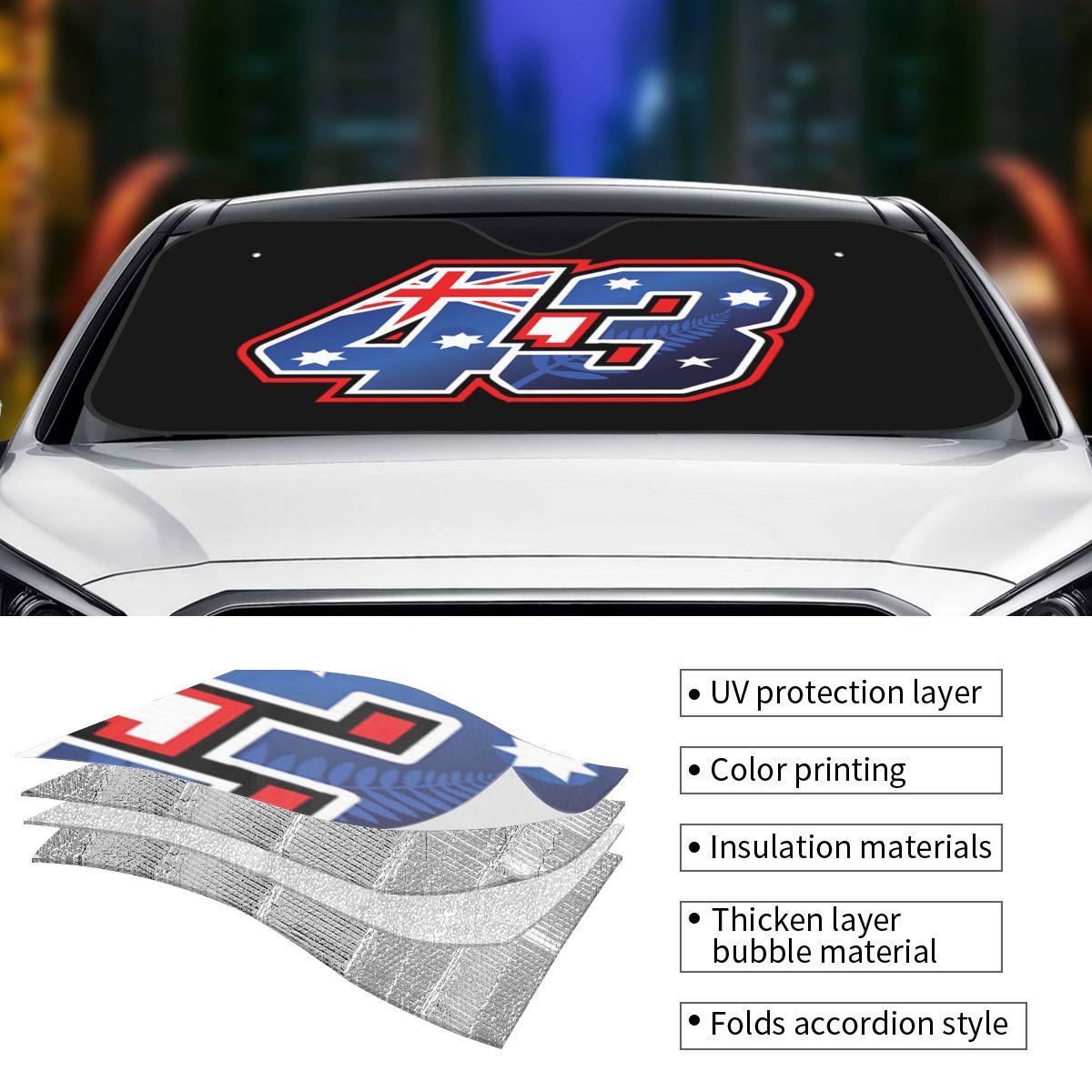 ジャックミラー番号 43 オーストラリアサンシェードフロント - Car Accessories Australia のレビューと価格