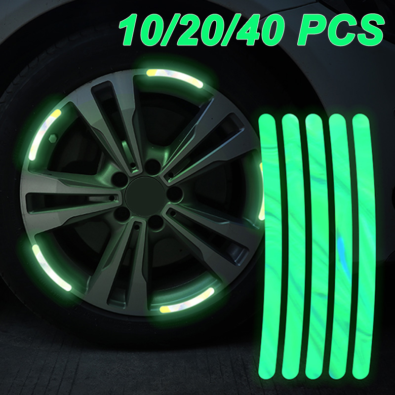 10/20/40 個反射ステッカー車のホイールタイヤステッカ - Car Accessories For Night Driving のレビューと価格