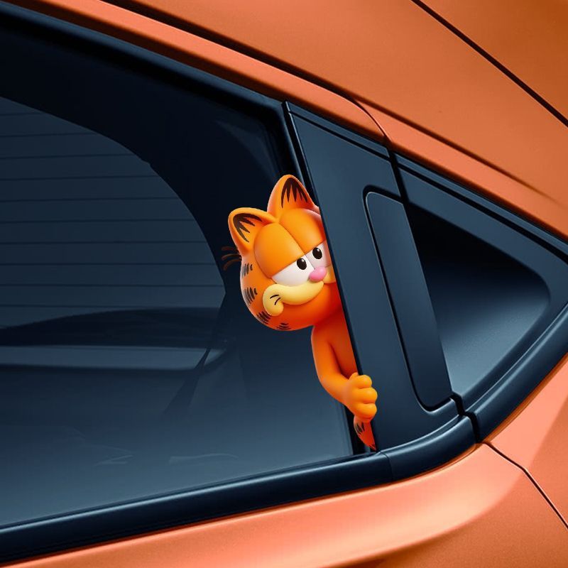ガーフィールドアニメ漫画かわいい面白い密かに観察しているステ - Car Accessories Workshop のレビューと価格