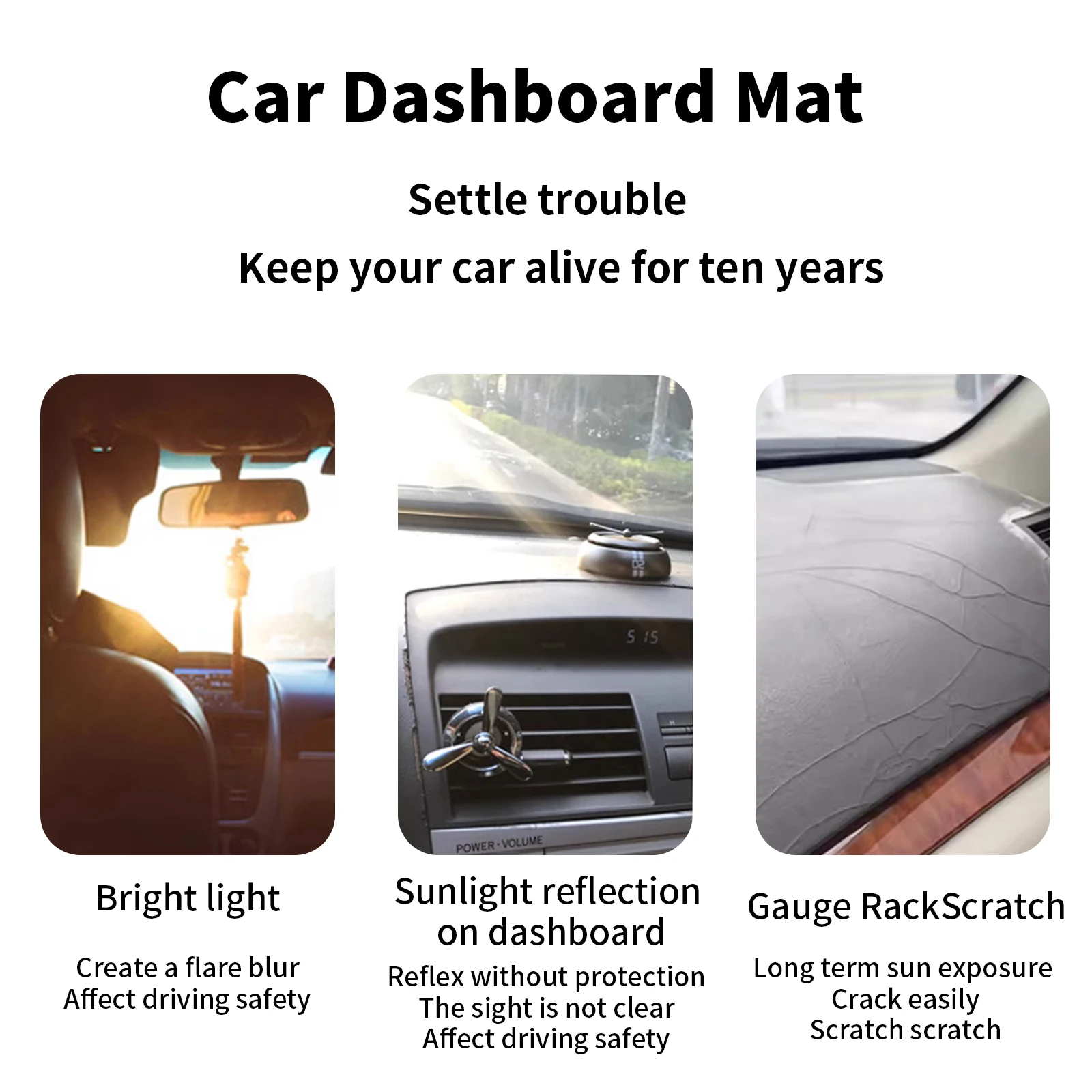 トヨタカムリ 2007-2011 XV40 カスタムフィット - Car Anti-Slip Dashboard Mat のレビューと価格