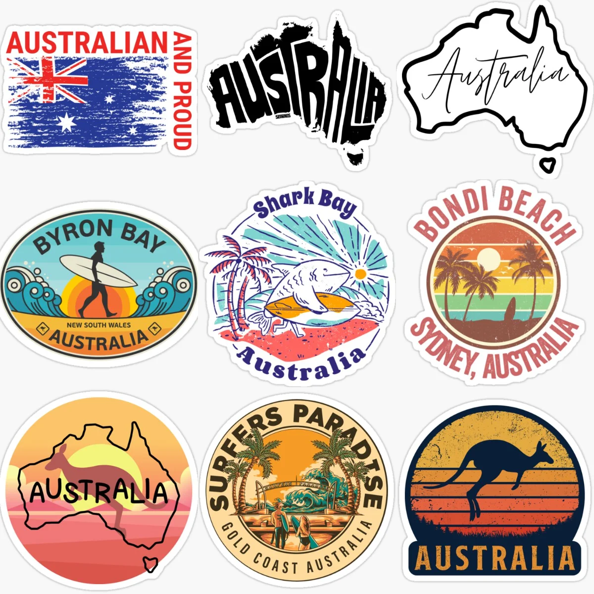 AUS オーストラリア国旗マップ風景エンブレムクリエイティブ - Car Accessories Australia のレビューと価格