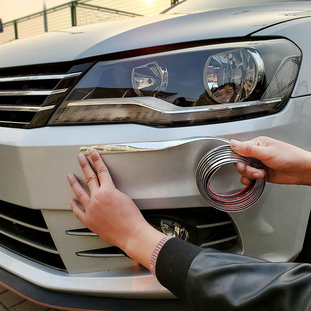 3 メートル * 4 ミリメートルクロームスタイリング成形ト - Car Door Edge Guard のレビューと価格