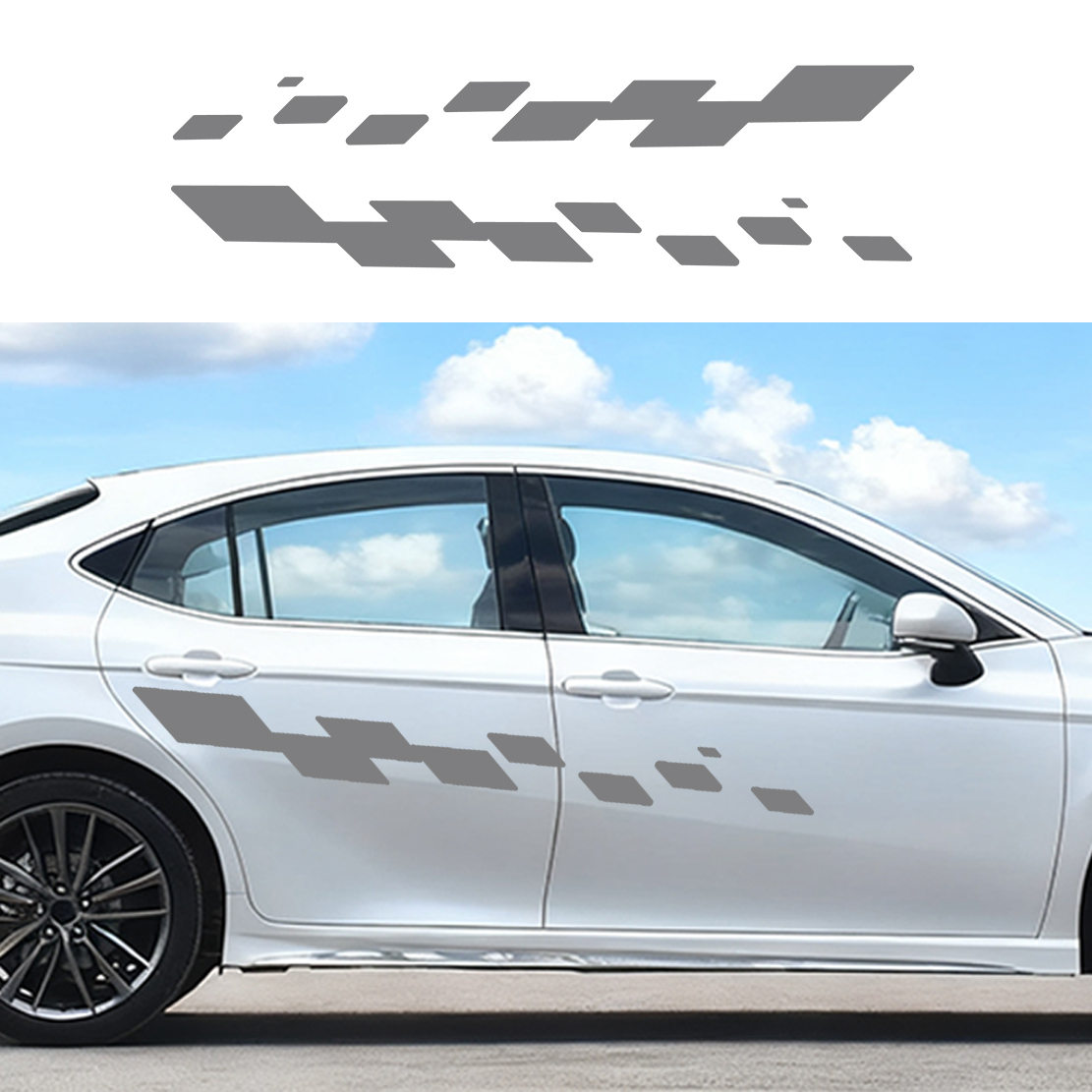 2 個車のドアデカールレーシングチェッカービニールステッカー - Car Accessories Quotes のレビューと価格